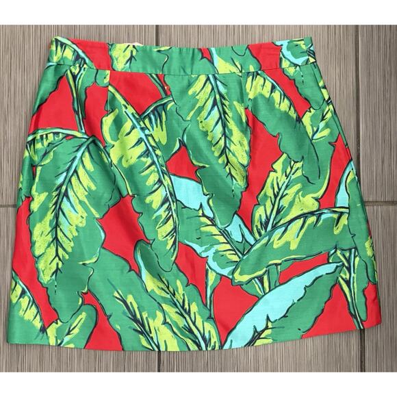 Vineyard Vines Silk Blend Banana Leaf Print Skirt Womens Size 6 NWT Lined - Picture 5 of 6